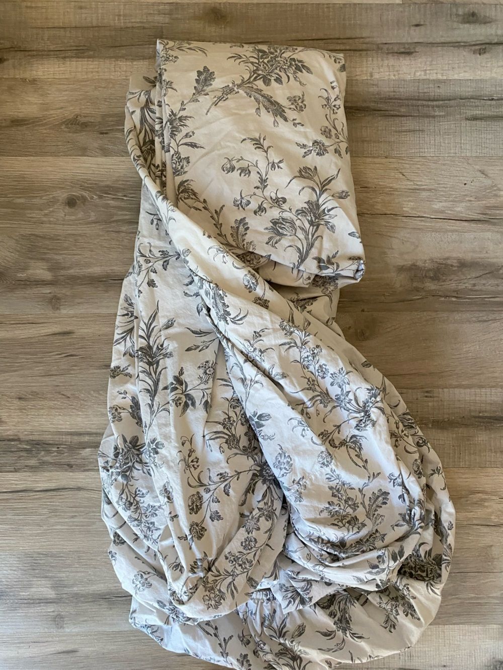 Ikea black grey white Floral fitted sheet Floral Print size Full
